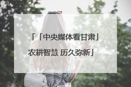 「中央媒体看甘肃」农耕智慧 历久弥新