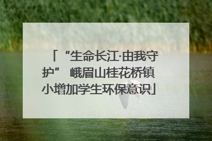 “生命长江·由我守护” 峨眉山桂花桥镇小增加学生环保意识