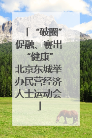 “破圈”促融、赛出“健康” 北京东城举办民营经济人士运动会