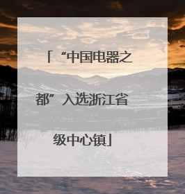 “中国电器之都”入选浙江省级中心镇
