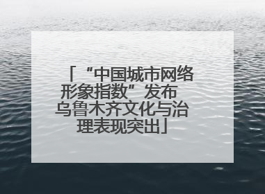 “中国城市网络形象指数”发布 乌鲁木齐文化与治理表现突出