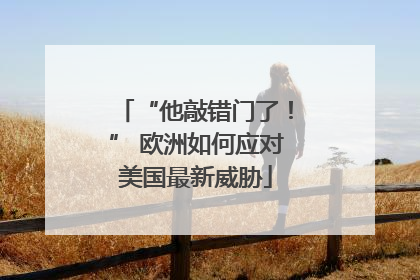 “他敲错门了！” 欧洲如何应对美国最新威胁