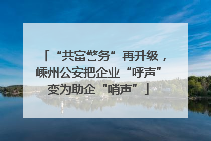 “共富警务”再升级，嵊州公安把企业“呼声”变为助企“哨声”