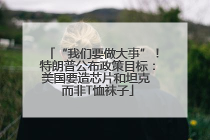 “我们要做大事”！特朗普公布政策目标：美国要造芯片和坦克 而非T恤袜子