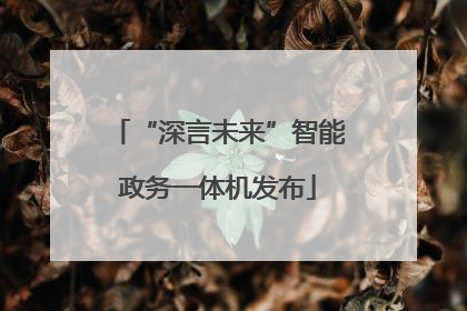“深言未来”智能政务一体机发布