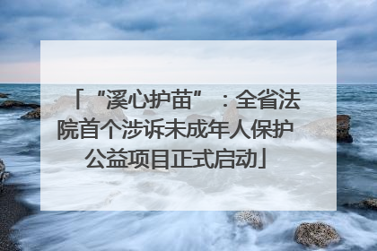 “溪心护苗”：全省法院首个涉诉未成年人保护公益项目正式启动