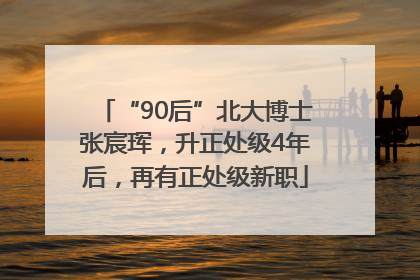 “90后”北大博士张宸珲，升正处级4年后，再有正处级新职