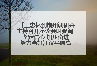 王忠林到荆州调研并主持召开座谈会时强调 坚定信心 加压奋进 努力当好江汉平原高质量发展排头兵