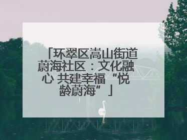 环翠区嵩山街道蔚海社区：文化融心 共建幸福“悦龄蔚海”