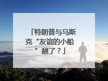 特朗普与马斯克“友谊的小船”翻了？