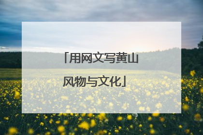 用网文写黄山风物与文化