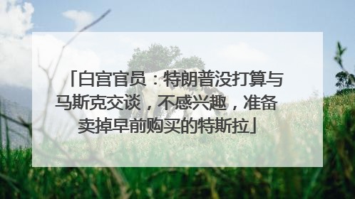 白宫官员：特朗普没打算与马斯克交谈，不感兴趣，准备卖掉早前购买的特斯拉