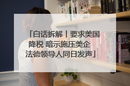 白话拆解丨要求美国降税 暗示施压美企 法德领导人同日发声