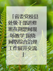 省委党校县处级干部进修班在荆楚网现场教学 围绕网络综合治理工作展开交流