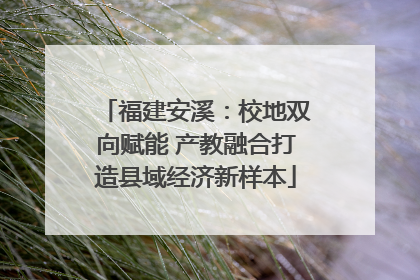 福建安溪：校地双向赋能 产教融合打造县域经济新样本