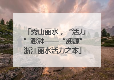 秀山丽水，“活力”澎湃——“溯源”浙江丽水活力之本