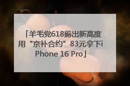羊毛党618薅出新高度 用“京补合约”83元拿下iPhone 16 Pro