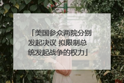 美国参众两院分别发起决议 拟限制总统发起战争的权力