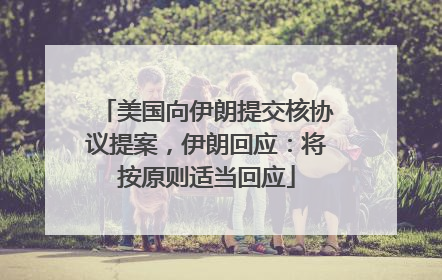 美国向伊朗提交核协议提案，伊朗回应：将按原则适当回应