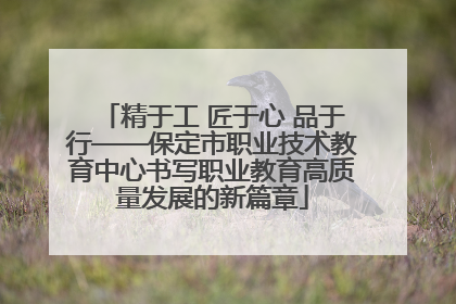 精于工 匠于心 品于行——保定市职业技术教育中心书写职业教育高质量发展的新篇章