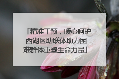 精准干预，暖心呵护 西湖区助联体助力困难群体重塑生命力量