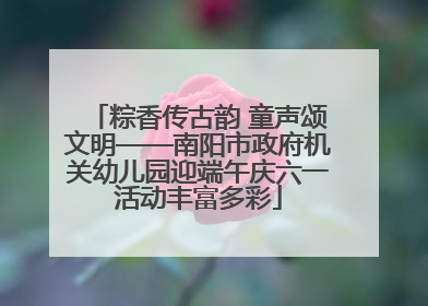 粽香传古韵 童声颂文明——南阳市政府机关幼儿园迎端午庆六一活动丰富多彩