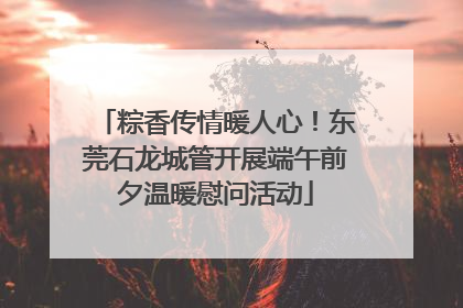 粽香传情暖人心！东莞石龙城管开展端午前夕温暖慰问活动