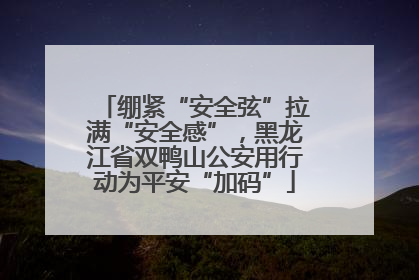 绷紧“安全弦”拉满“安全感”，黑龙江省双鸭山公安用行动为平安“加码”