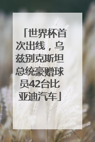 世界杯首次出线，乌兹别克斯坦总统豪赠球员42台比亚迪汽车