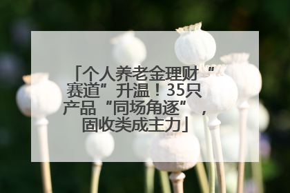 个人养老金理财“赛道”升温！35只产品“同场角逐”，固收类成主力