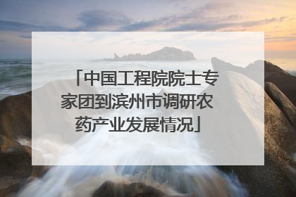 中国工程院院士专家团到滨州市调研农药产业发展情况