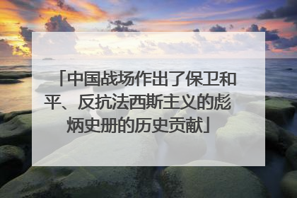中国战场作出了保卫和平、反抗法西斯主义的彪炳史册的历史贡献