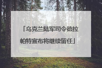 乌克兰陆军司令德拉帕特宣布将继续留任