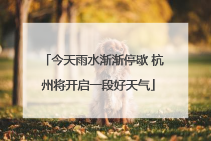 今天雨水渐渐停歇 杭州将开启一段好天气