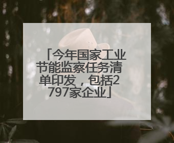 今年国家工业节能监察任务清单印发，包括2797家企业