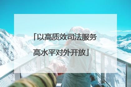 以高质效司法服务高水平对外开放
