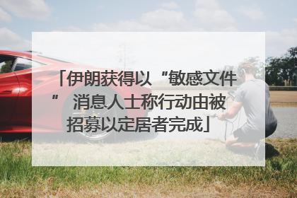 伊朗获得以“敏感文件” 消息人士称行动由被招募以定居者完成