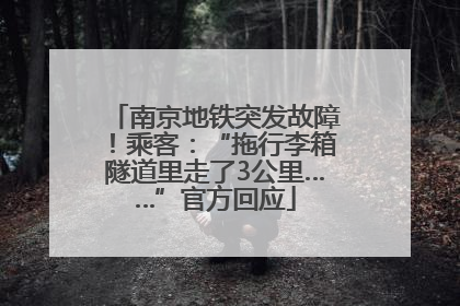 南京地铁突发故障！乘客：“拖行李箱隧道里走了3公里……”官方回应