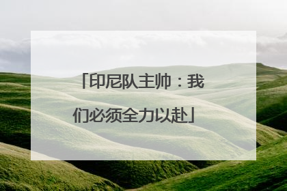 印尼队主帅：我们必须全力以赴