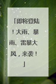 即将登陆！大雨、暴雨、雷暴大风，来袭！