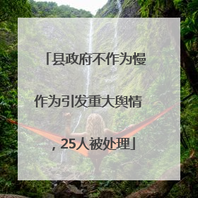县政府不作为慢作为引发重大舆情，25人被处理