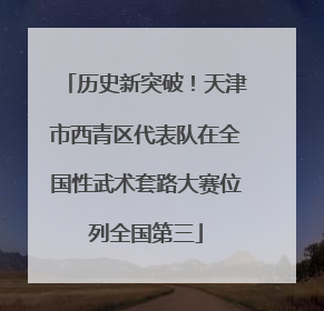 历史新突破！天津市西青区代表队在全国性武术套路大赛位列全国第三