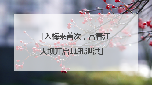 入梅来首次，富春江大坝开启11孔泄洪