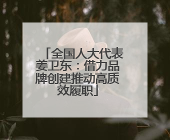 全国人大代表姜卫东：借力品牌创建推动高质效履职