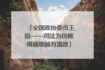 全国政协委员王昆——司法为民做得越细越有温度