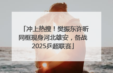 冲上热搜！樊振东许昕同框现身河北雄安，备战2025乒超联赛