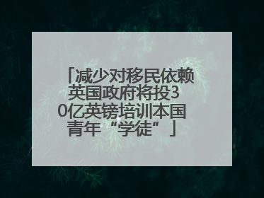 减少对移民依赖 英国政府将投30亿英镑培训本国青年“学徒”