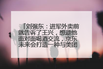 刘强东：进军外卖前就告诉了王兴，想邀他面对面喝酒交流，京东未来会打造一种与美团不同的商业模式