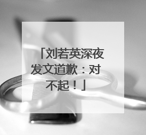 刘若英深夜发文道歉：对不起！
