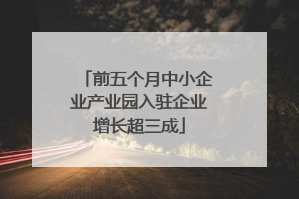 前五个月中小企业产业园入驻企业增长超三成